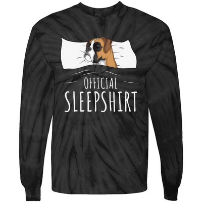 Boxer Dog Official Sleep Tie-Dye Long Sleeve Shirt