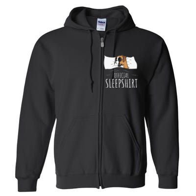 Boxer Dog Official Sleep Full Zip Hoodie