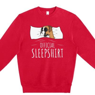 Boxer Dog Official Sleep Premium Crewneck Sweatshirt