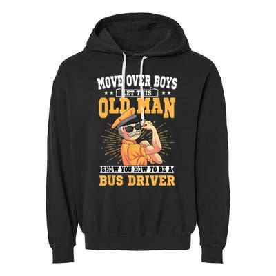 Bus Driver Old Operator Uniform Driving Shuttle Transit Garment-Dyed Fleece Hoodie