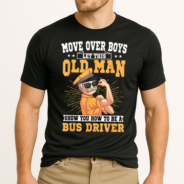 Bus Driver Old Operator Uniform Driving Shuttle Transit Performance Shirt