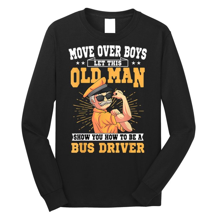 Bus Driver Old Operator Uniform Driving Shuttle Transit Long Sleeve Shirt