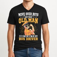 Bus Driver Old Operator Uniform Driving Shuttle Transit V-Neck T-Shirt