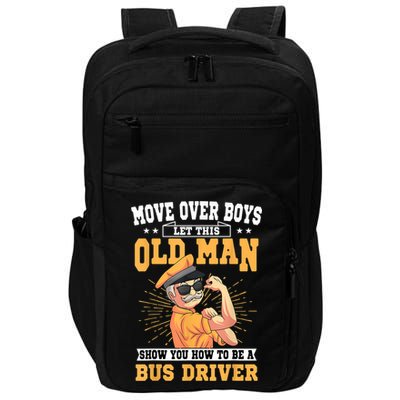 Bus Driver Old Operator Uniform Driving Shuttle Transit Impact Tech Backpack