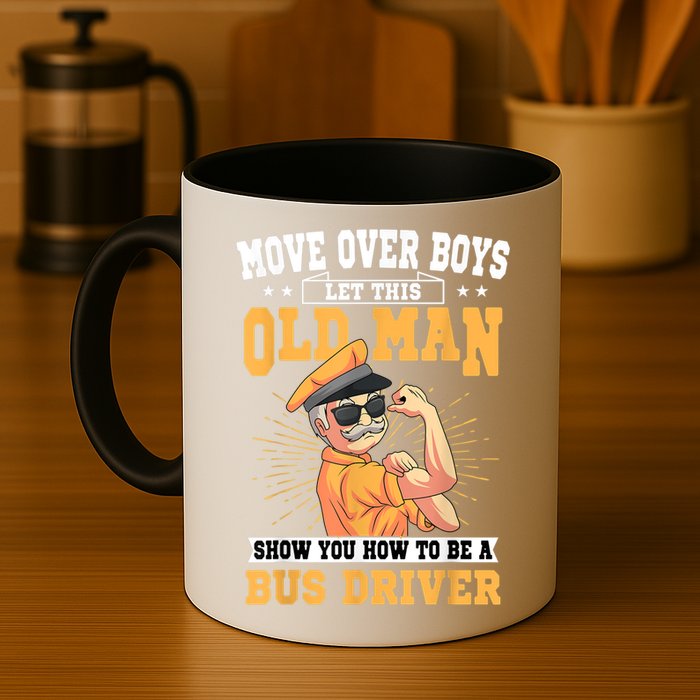 Bus Driver Old Operator Uniform Driving Shuttle Transit Mug