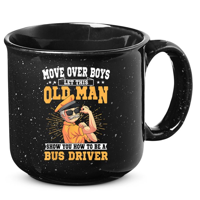 Bus Driver Old Operator Uniform Driving Shuttle Transit 15oz Campfire Ceramic Mug