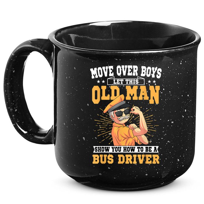 Bus Driver Old Operator Uniform Driving Shuttle Transit 15oz Campfire Ceramic Mug