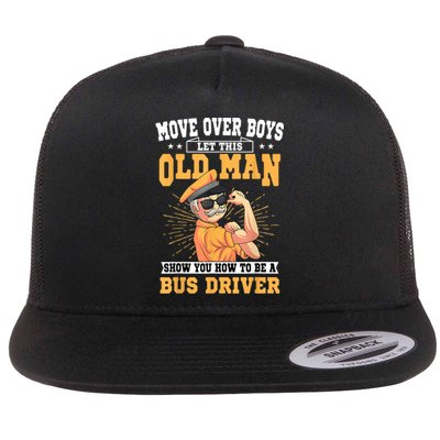 Bus Driver Old Operator Uniform Driving Shuttle Transit Flat Bill Trucker Hat