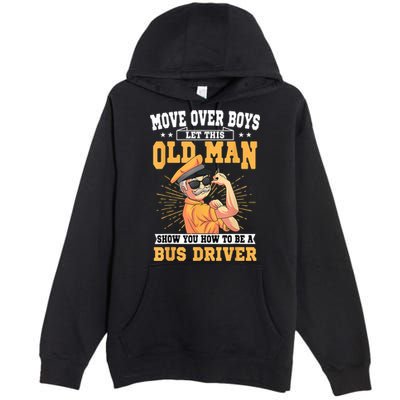 Bus Driver Old Operator Uniform Driving Shuttle Transit Premium Pullover Hoodie