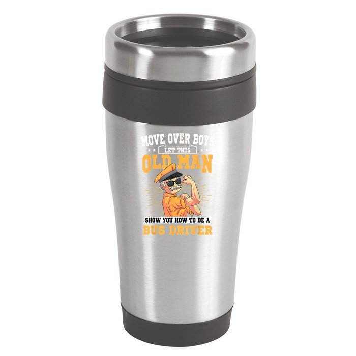 Bus Driver Old Operator Uniform Driving Shuttle Transit 16oz Travel Tumbler