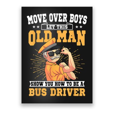 Bus Driver Old Operator Uniform Driving Shuttle Transit Poster