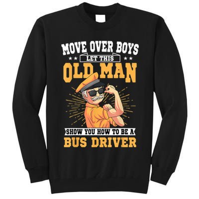 Bus Driver Old Operator Uniform Driving Shuttle Transit Tall Sweatshirt