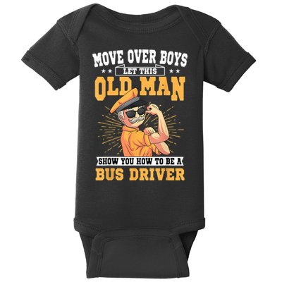 Bus Driver Old Operator Uniform Driving Shuttle Transit Baby Bodysuit