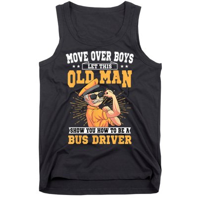 Bus Driver Old Operator Uniform Driving Shuttle Transit Tank Top