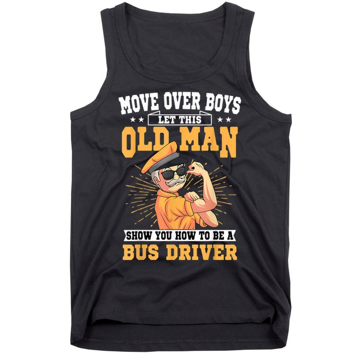 Bus Driver Old Operator Uniform Driving Shuttle Transit Tank Top