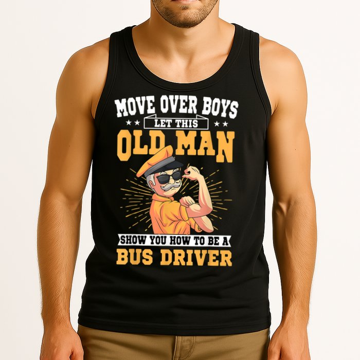 Bus Driver Old Operator Uniform Driving Shuttle Transit Tank Top