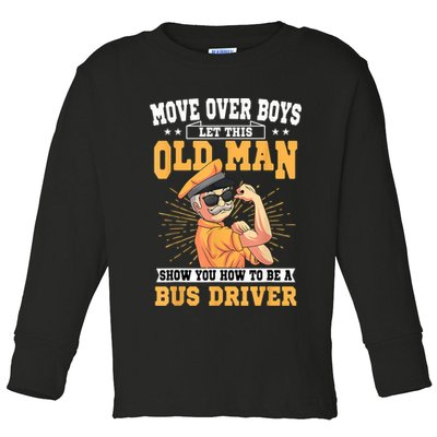 Bus Driver Old Operator Uniform Driving Shuttle Transit Toddler Long Sleeve Shirt