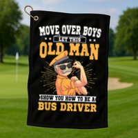 Bus Driver Old Operator Uniform Driving Shuttle Transit Golf Towel