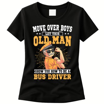 Bus Driver Old Operator Uniform Driving Shuttle Transit Womens T-Shirt