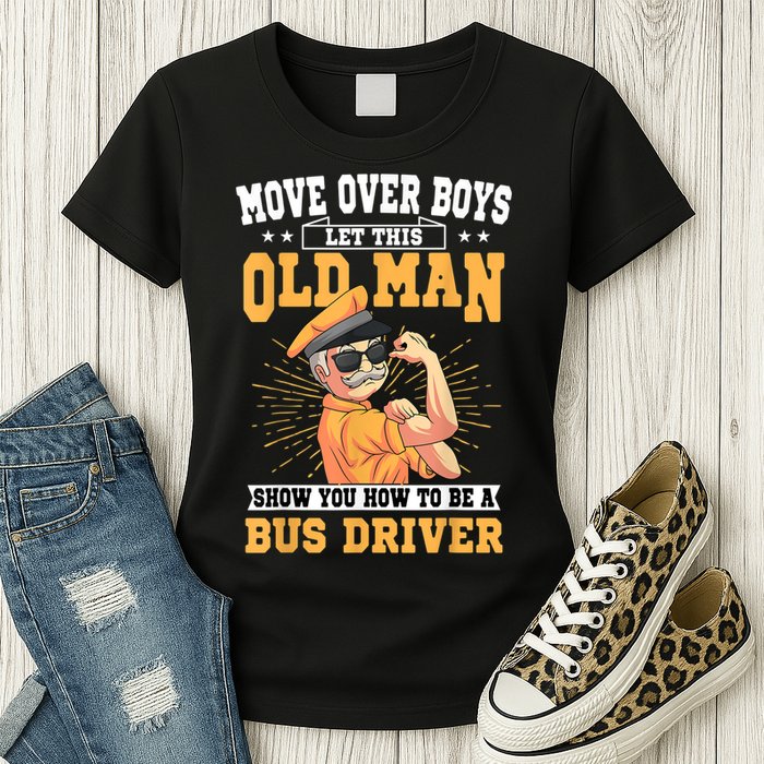 Bus Driver Old Operator Uniform Driving Shuttle Transit Womens T-Shirt
