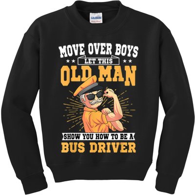 Bus Driver Old Operator Uniform Driving Shuttle Transit Kids Sweatshirt