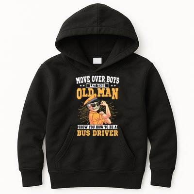 Bus Driver Old Operator Uniform Driving Shuttle Transit Kids Hoodie
