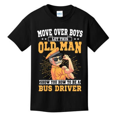 Bus Driver Old Operator Uniform Driving Shuttle Transit Kids T-Shirt
