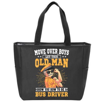 Bus Driver Old Operator Uniform Driving Shuttle Transit Zip Tote Bag