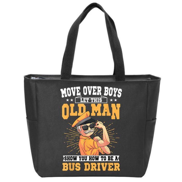 Bus Driver Old Operator Uniform Driving Shuttle Transit Zip Tote Bag