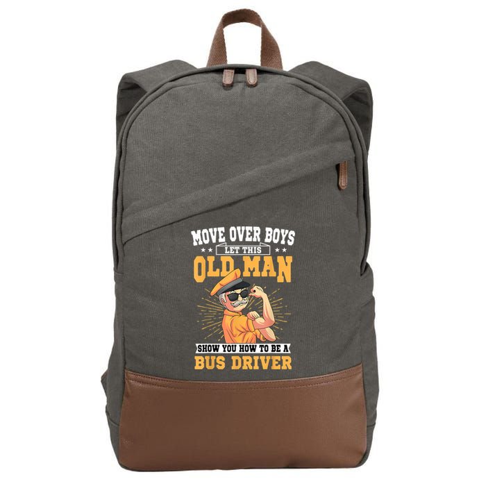 Bus Driver Old Operator Uniform Driving Shuttle Transit Cotton Canvas Backpack