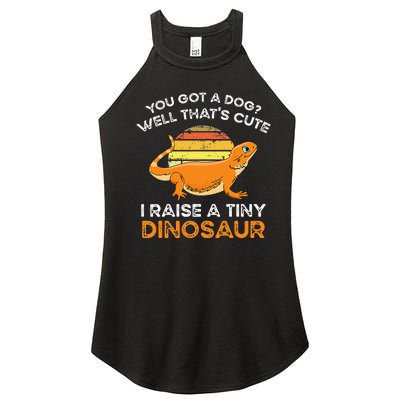 Bearded Dragon Owner I Raise A Tiny Dinosaur Bearded Dragon Women’s Perfect Tri Rocker Tank