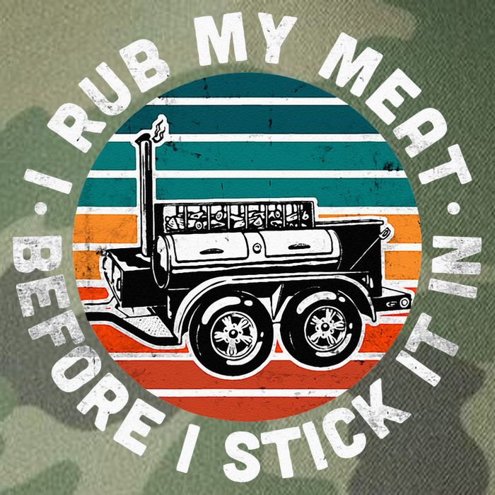 BBQ Dad Offset Smoker Pit Accessory I Rub My Meat Funny Text Legacy Tie Dye Trucker Hat