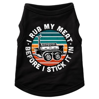BBQ Dad Offset Smoker Pit Accessory I Rub My Meat Funny Text Doggie Tank
