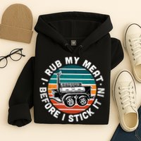 BBQ Dad Offset Smoker Pit Accessory I Rub My Meat Funny Text Hoodie