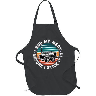 BBQ Dad Offset Smoker Pit Accessory I Rub My Meat Funny Text Apron