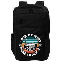 BBQ Dad Offset Smoker Pit Accessory I Rub My Meat Funny Text Impact Tech Backpack