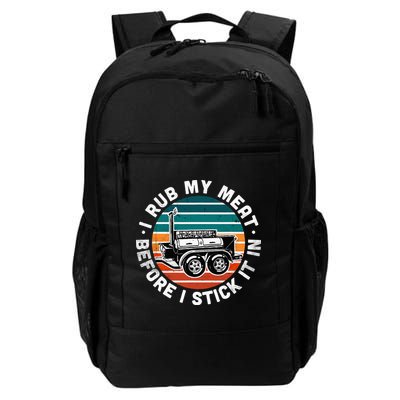 BBQ Dad Offset Smoker Pit Accessory I Rub My Meat Funny Text Backpack