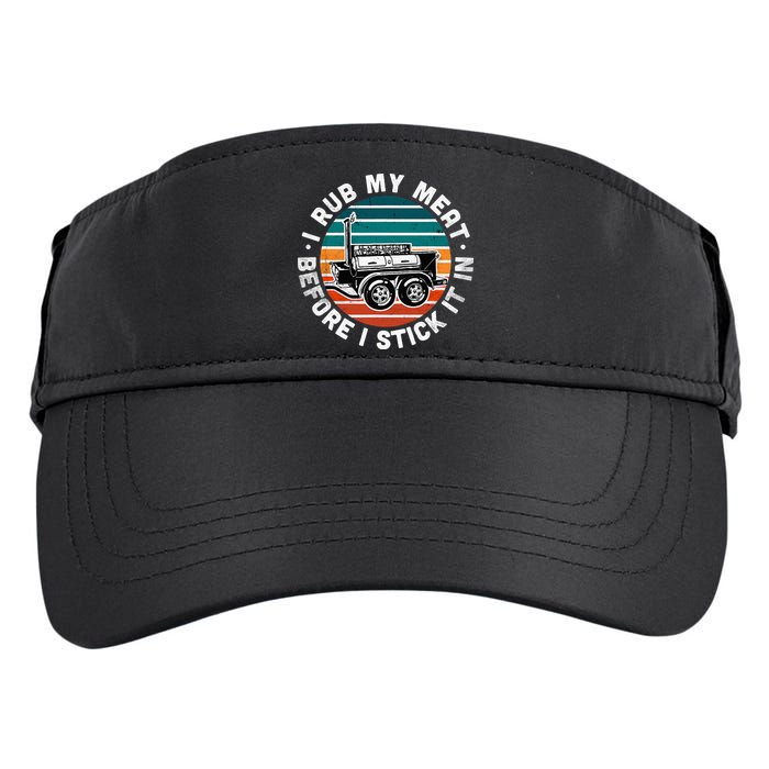 BBQ Dad Offset Smoker Pit Accessory I Rub My Meat Funny Text Adult Drive Performance Visor