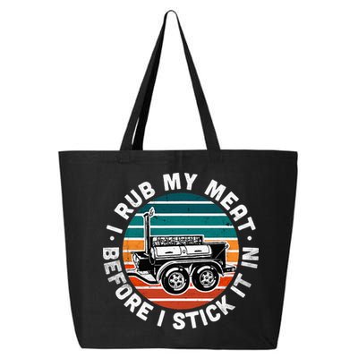 BBQ Dad Offset Smoker Pit Accessory I Rub My Meat Funny Text 25L Jumbo Tote