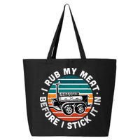 BBQ Dad Offset Smoker Pit Accessory I Rub My Meat Funny Text 25L Jumbo Tote