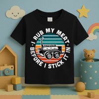 BBQ Dad Offset Smoker Pit Accessory I Rub My Meat Funny Text Toddler T-Shirt