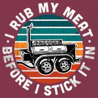 BBQ Dad Offset Smoker Pit Accessory I Rub My Meat Funny Text 16oz Travel Tumbler