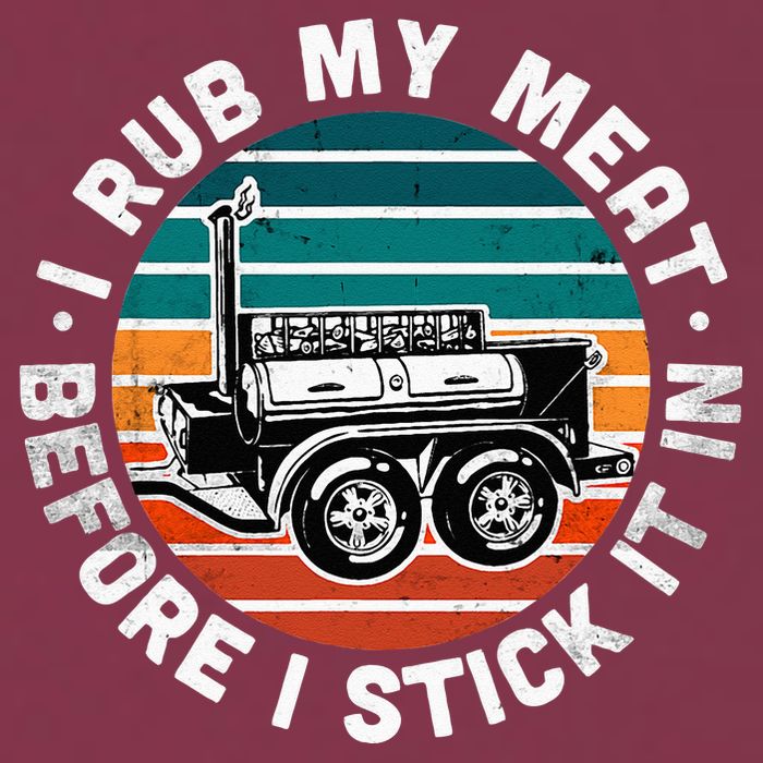 BBQ Dad Offset Smoker Pit Accessory I Rub My Meat Funny Text 16oz Travel Tumbler