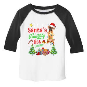 Boxer Dog On Santa's Naughty Funny List Xmas Great Gift Toddler Fine Jersey T-Shirt