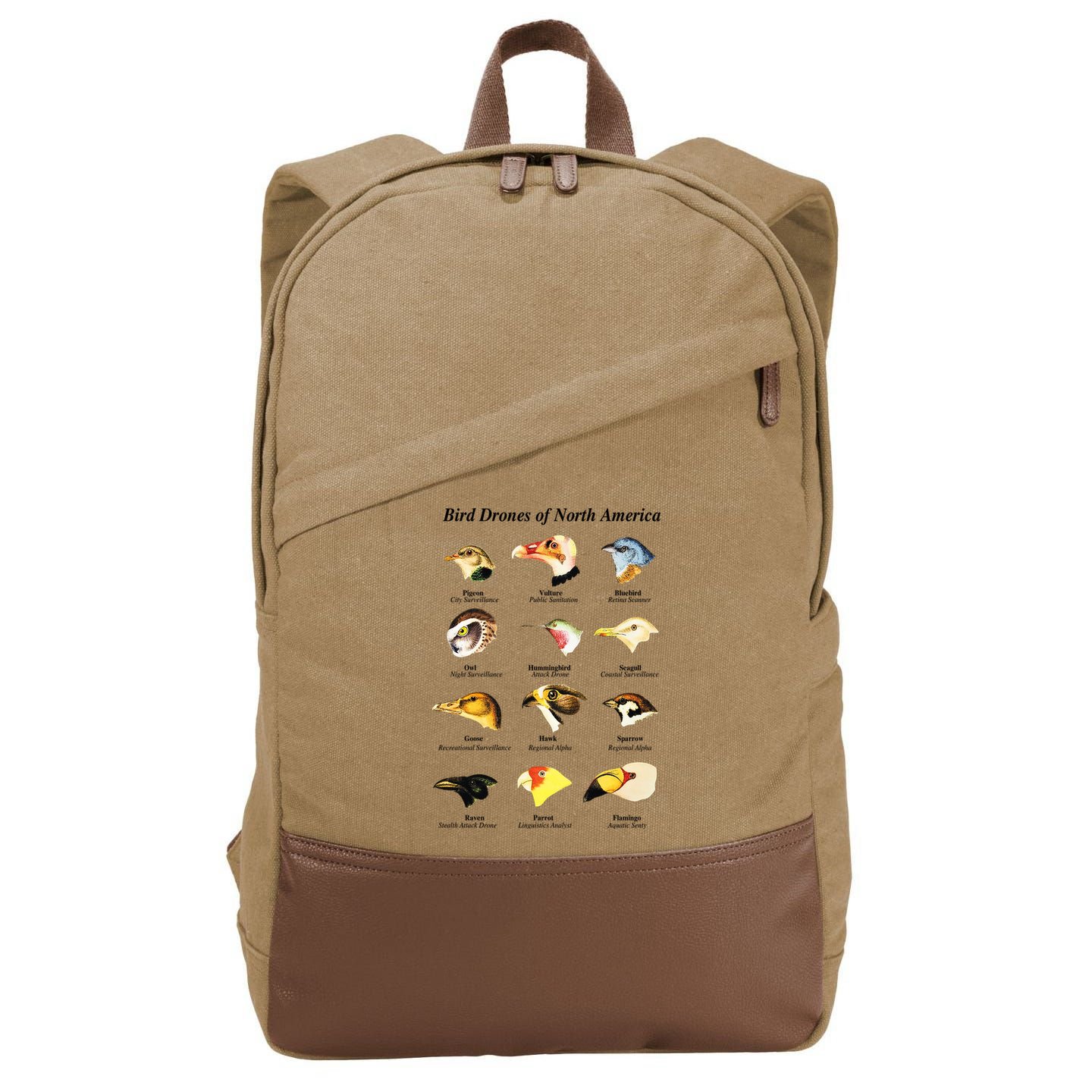 Bird Drones Of North America Cotton Canvas Backpack