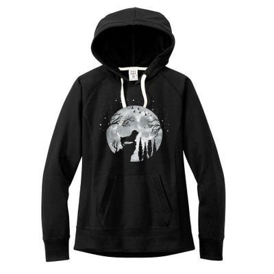 Beagle Dog Owner Full Moon At Night Meaningful Gift Dog Breed Dogs Beagles Gift Women's Fleece Hoodie