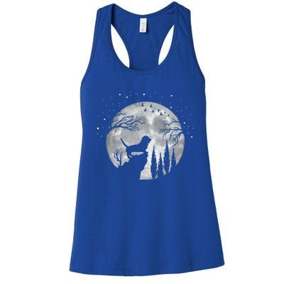 Beagle Dog Owner Full Moon At Night Meaningful Gift Dog Breed Dogs Beagles Gift Women's Racerback Tank