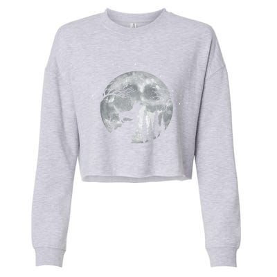 Beagle Dog Owner Full Moon At Night Meaningful Gift Dog Breed Dogs Beagles Gift Cropped Pullover Crew