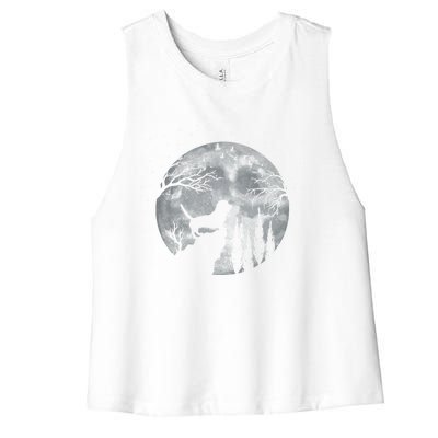 Beagle Dog Owner Full Moon At Night Meaningful Gift Dog Breed Dogs Beagles Gift Women's Racerback Cropped Tank