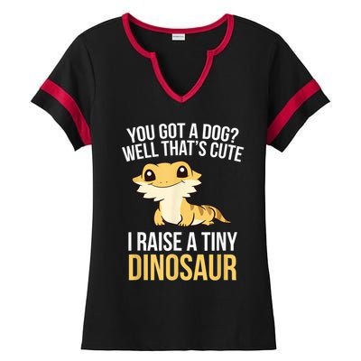 Bearded Dragon Pet I Raise A Tiny Dinosaur Bearded Dragon Ladies Halftime Notch Neck Tee